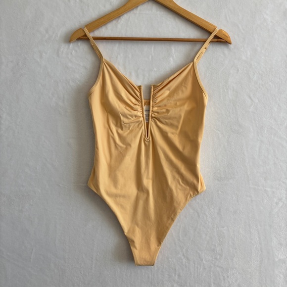 L*Space womens light orange Roxanne one piece‎ deep v neck swimsuit size XL